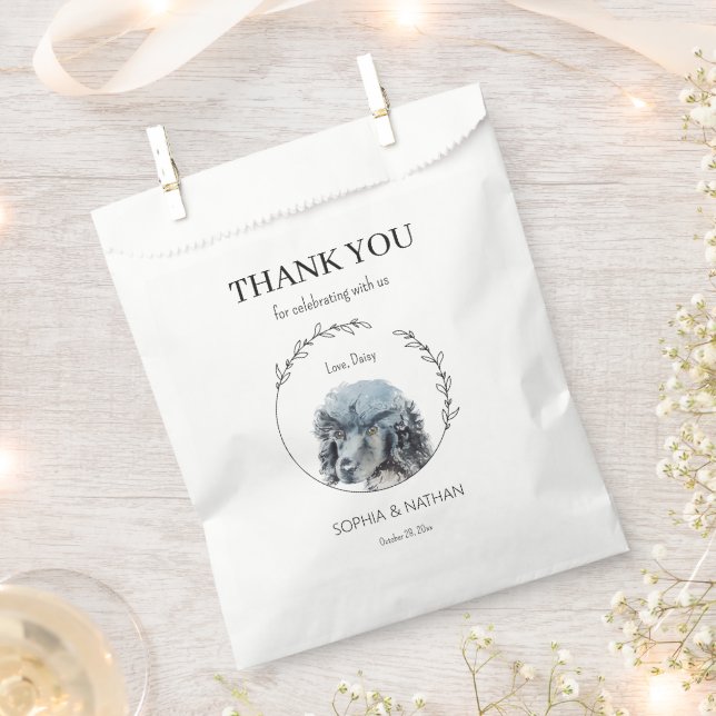 Simple Poodle Dog Wedding Danke Geschenktütchen (Ausgeschnitten)