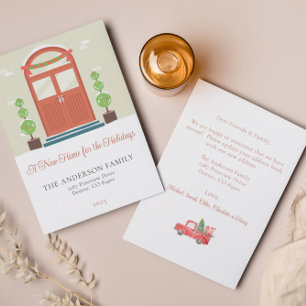 Simple porte avant de Noël Déménagement Faire-part