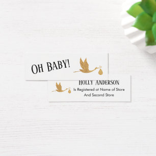 Simple Preppy Gold Stork Insérer une carte d'enreg