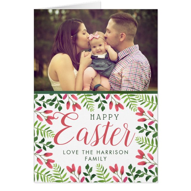 Simple Printemps Blossom Photo personnalisée Joyeu (Devant)