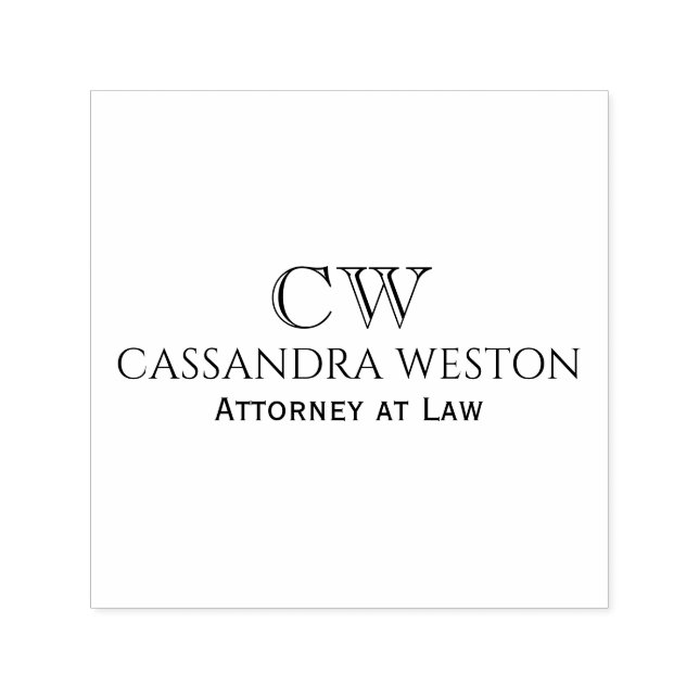 Simple Professional Business Name Title Initials  Permastempel (Design)