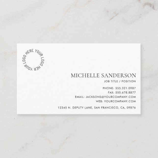 Simple Professional Modern Minimalist Company Logo Visitenkarte (Vorderseite)