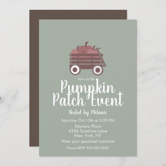 Simple Pumpkin Patch Halloween Event Flyer Einladung (Vorne/Hinten)