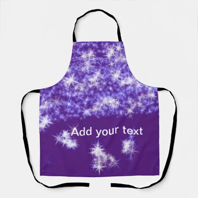 Simple purple glitter sparkle stars add your text  schürze (Vorderseite)