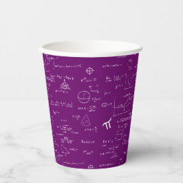 Simple Purple White Math Pattern Pappbecher