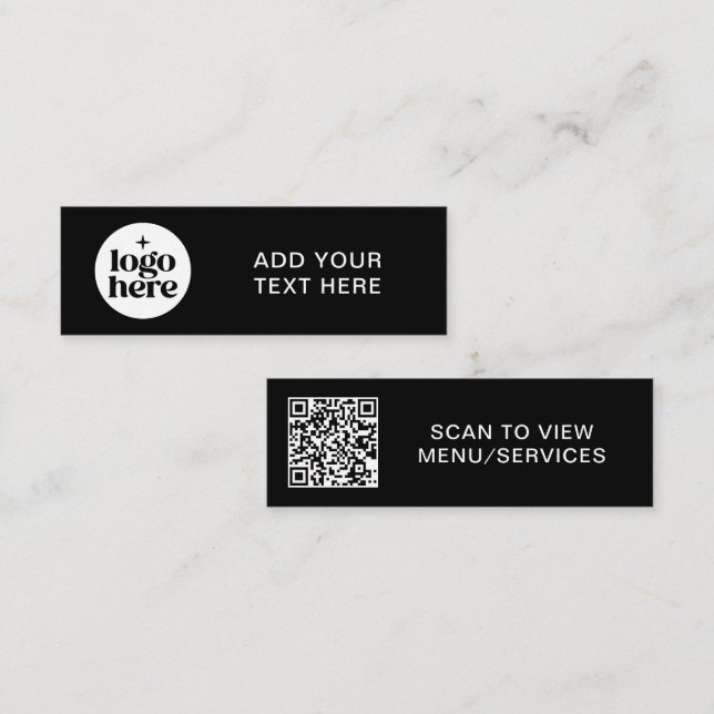 Simple QR Code Business Logo Mini Visitenkarte (Vorne/Hinten)
