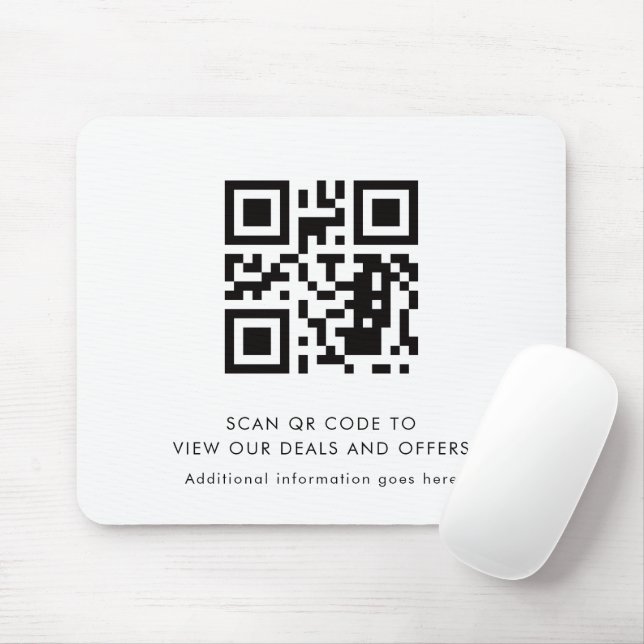 Simple QR Code Modern Business Promotional Mousepad (Mit Mouse)