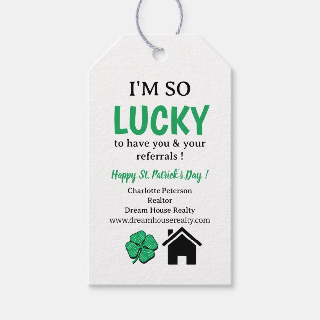 Simple Real Anwesen Agent Realtor St.Patrick's Day Geschenkanhänger (Vorderseite)