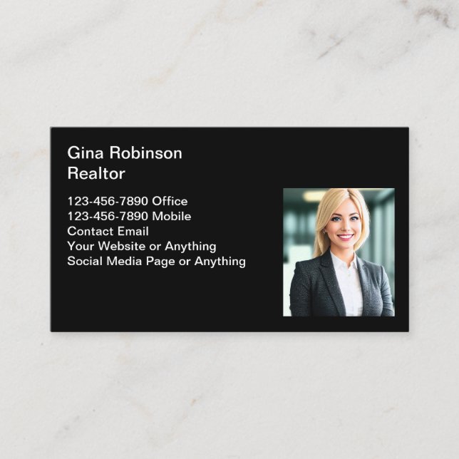 Simple Realtor Photo Cartes de visite Nouveau (Devant)