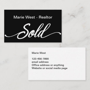 Simple Realtor Vendu Thème Cartes de visite