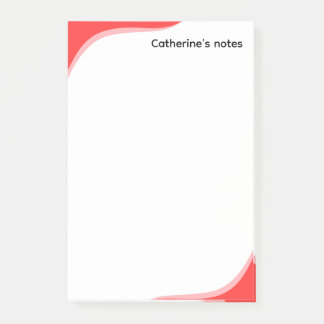 Simple red & black waves customizable post-it klebezettel