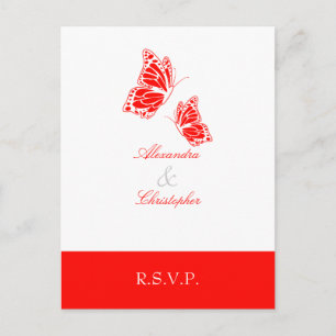 Simple Red Butterfly UAWG 2 Einladungspostkarte