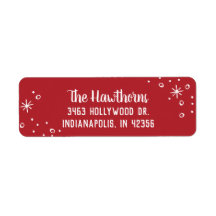 Simple Red Christmas Return Address Label