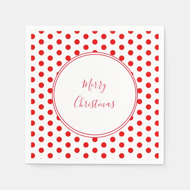 Simple Red Dots Weihnachts-Party Papers Napkins Serviette (Vorderseite)