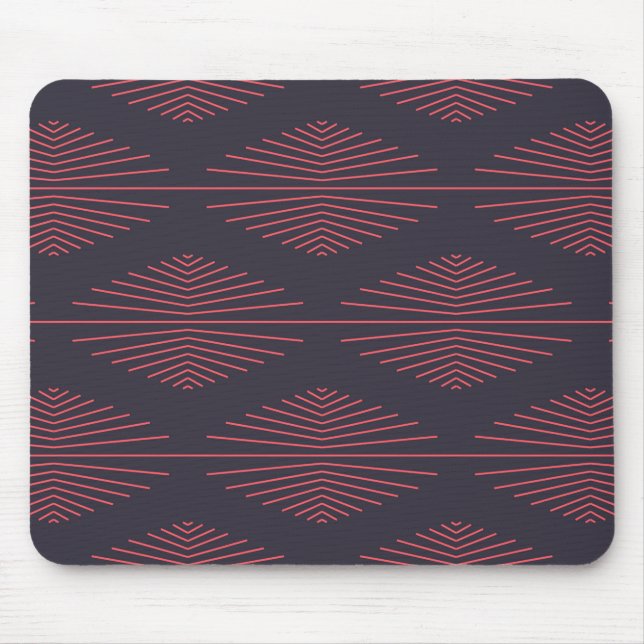 Simple, red, traditional pattern with lines mousepad (Vorne)