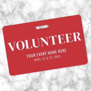 Simple Red Volunteer Ausweis