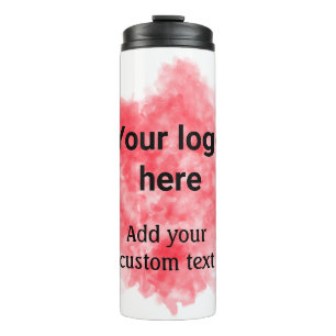 Simple red watercolor add your logo custom text mi thermosbecher