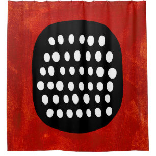 Simple rideau de douche noir blanc et rouge