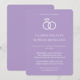 Simple Rings Lilac Wedding Einladung