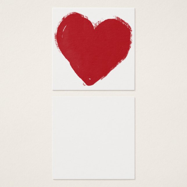 Simple, rouge, Aquarelle Coeur 11 Cartes de notes (Devant & derrière)
