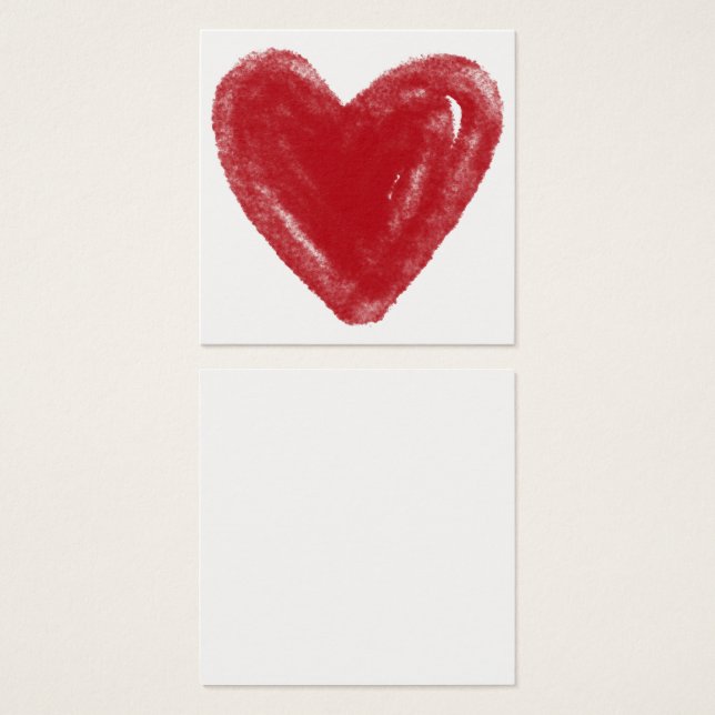 Simple, rouge, Aquarelle Coeur 12 Cartes de notes (Devant & derrière)