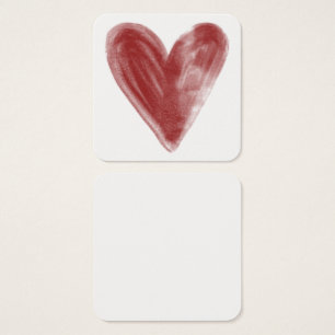 Simple, rouge, aquarelle Coeur sur notes personnel