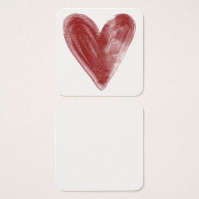 Simple, rouge, aquarelle Coeur sur notes personnel (Devant & derrière)