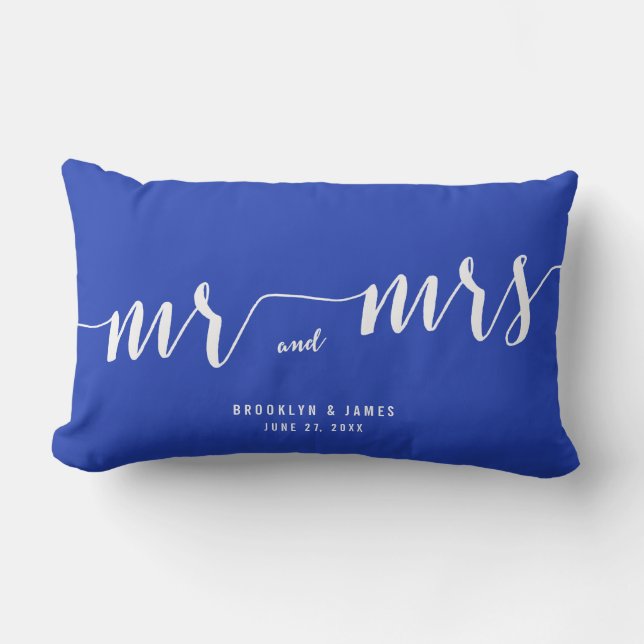 Simple Royal Blue Lumbar Wedlows Lendenkissen (Vorderseite)