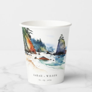 Simple Ruby Beach Olympia-Nationalpark Wedding Pappbecher