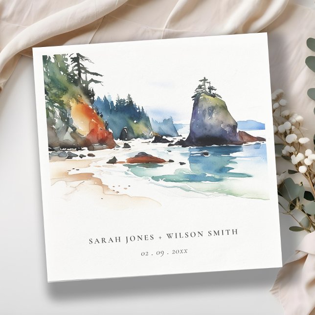 Simple Ruby Beach Olympia-Nationalpark Wedding Serviette (Von Creator hochgeladen)