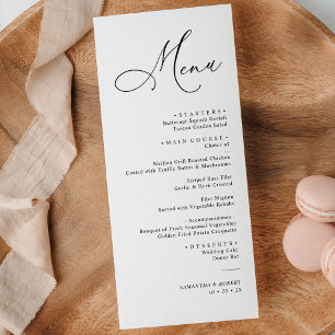 Simple Russe Sage Green Mariage Dîner Menu