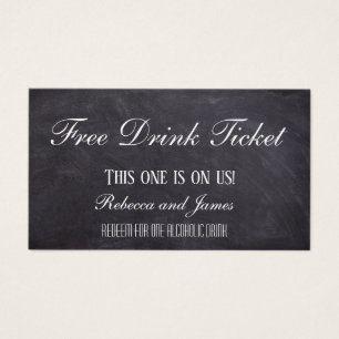 Simple Rustic Chalkboard Mariage Billet de boisson