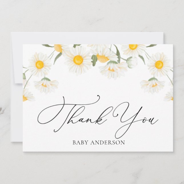 Simple Rustic Daisy Blume Danke Postcard (Vorderseite)