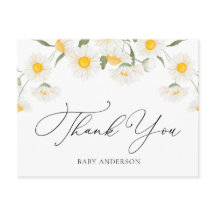 Simple Rustic Daisy Blume Danke Postcard