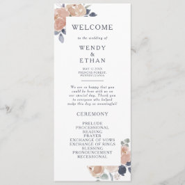 Simple Rustic Floral Wedding Programme
