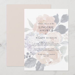 Simple Rustique Floral Lingerie Douche Invitation