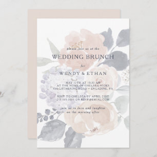 Simple Rustique Mariage Floral Invitation Brunch