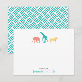 Simple Safari Animal Personalize Stationery Boy Einladung
