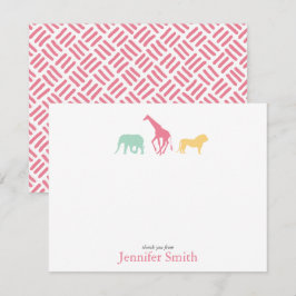 Simple Safari Animal Personalize Stationery Einladung