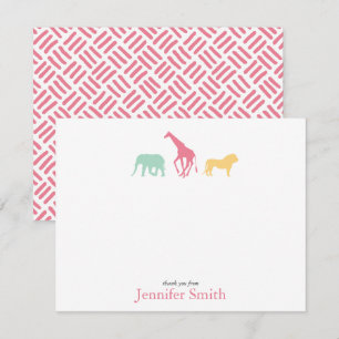 Simple Safari Animal Personalize Stationery Einladung