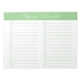 Simple Sage Green 8.5x11 Two Column Checklist Notizblock