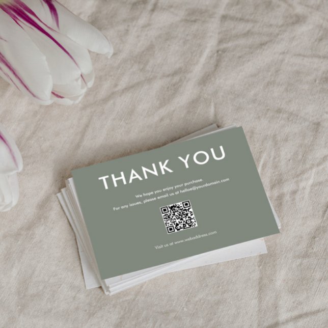 Simple sage-green and white thank you card dankeskarte (Von Creator hochgeladen)