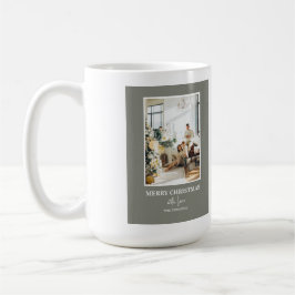 Simple Sage Green Christmas Photo Kaffeetasse