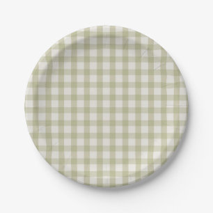 Simple Sage Green Gingham Pappteller