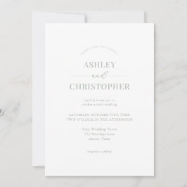 Simple Sage Green Modern Elegant Wedding Einladung