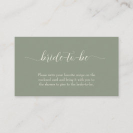 Simple Sage Green Wedding Begleitkarte