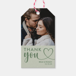 Simple Sage Green Wedding Vielen Dank für Ihre Unt Geschenkanhänger