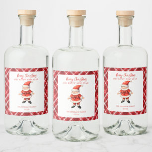 Simple Santa Clause Red Weihnachten Alkoholflaschenetikett