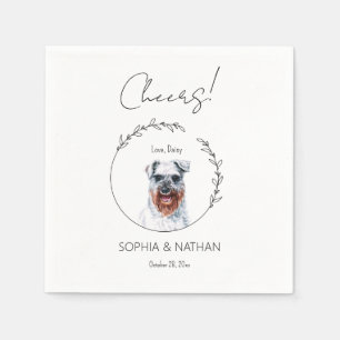 Simple Schnauzer Dog Wedding Cocktail Napkins Serviette