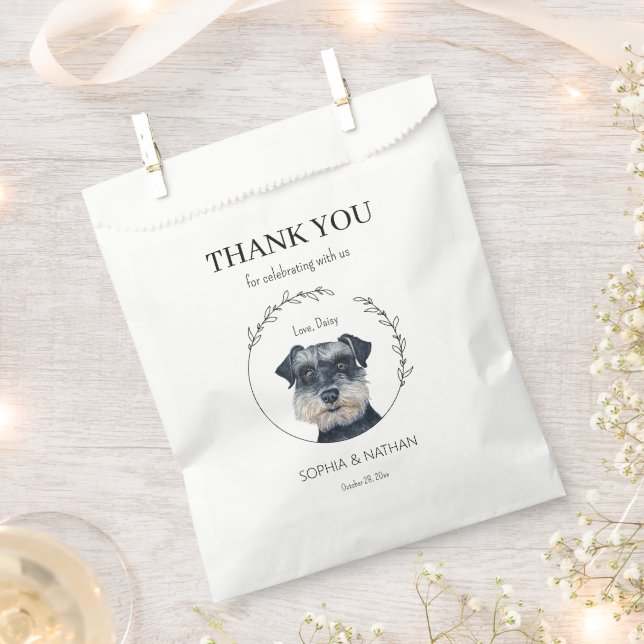 Simple Schnauzer Wedding Vielen Dank für Ihr Inter Geschenktütchen (Ausgeschnitten)